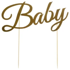 Tårtdekoration Baby Guld