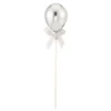 Tårtdekoration Ballong Silver med Rosett