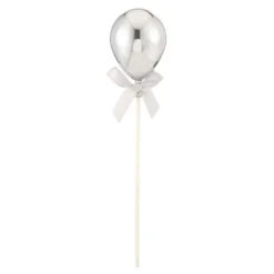 Tårtdekoration Ballong Silver med Rosett