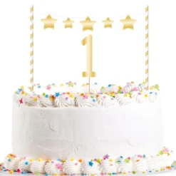Tårtdekorationer 1-årskalas Guld