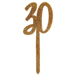 Tårtdekoration 30 Guld i Akryl