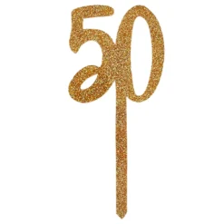 Tårtdekoration 50 Guld i Akryl