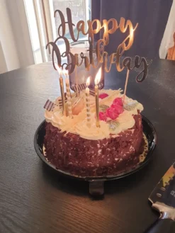 Tårtdekoration Happy Birthday Guld