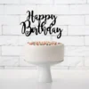 Tårtdekoration Happy Birthday Svart