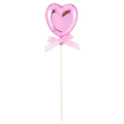 Tårtdekoration Hjärta Rosa med Rosett