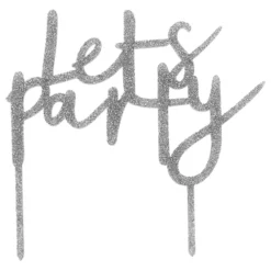 Tårtdekoration Let's Party Silver i Akryl