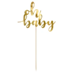 Tårtdekoration Oh Baby Guld