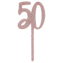 Tårtdekoration 50 Roséguld i Akryl