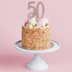 Tårtdekoration 50 Roséguld i Akryl