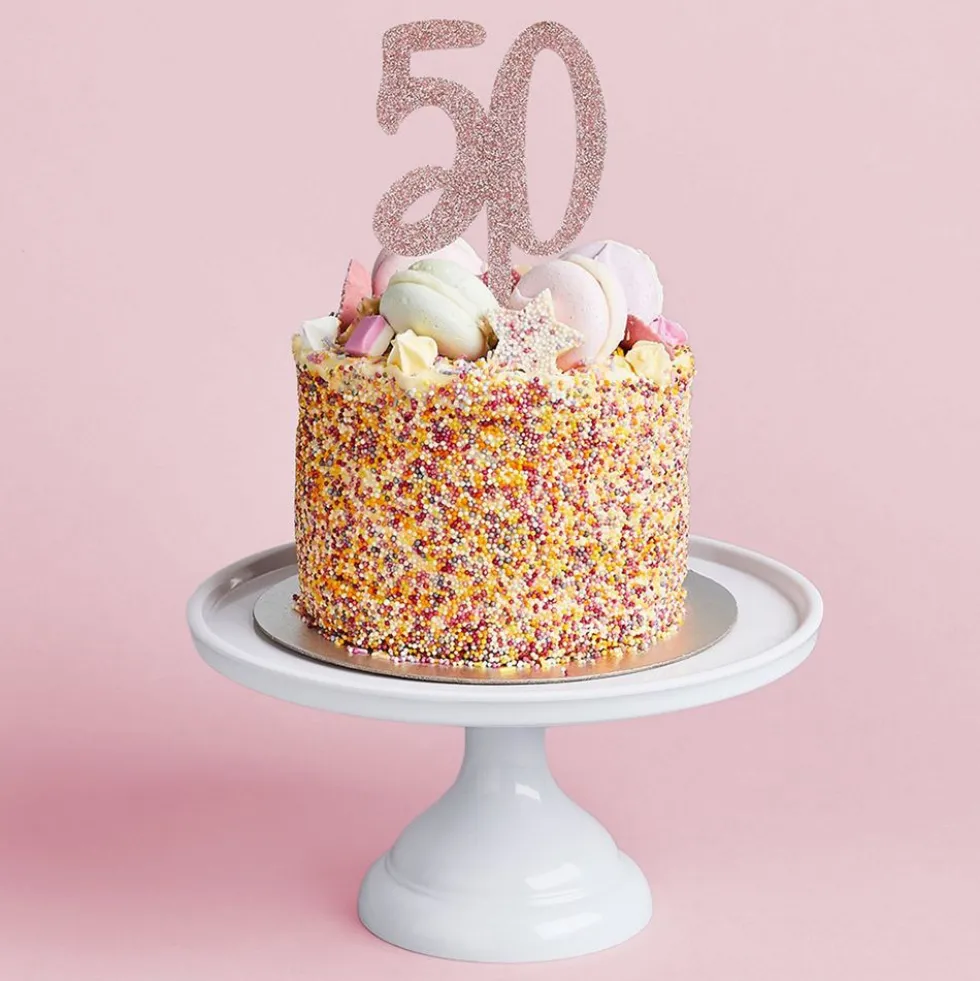 Tårtdekoration 50 Roséguld i Akryl