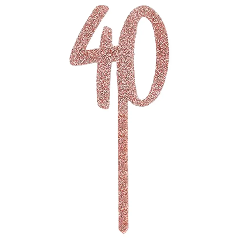 Tårtdekoration 40 Roséguld i Akryl