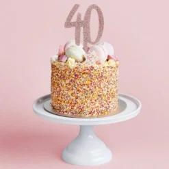 Tårtdekoration 40 Roséguld i Akryl