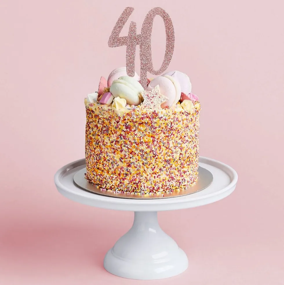 Tårtdekoration 40 Roséguld i Akryl