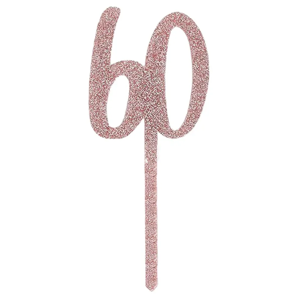 Tårtdekoration 60 Roséguld i Akryl