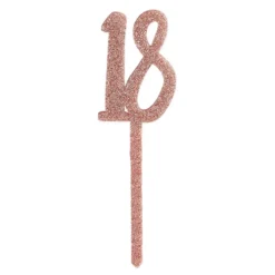Tårtdekoration 18 Roséguld i Akryl