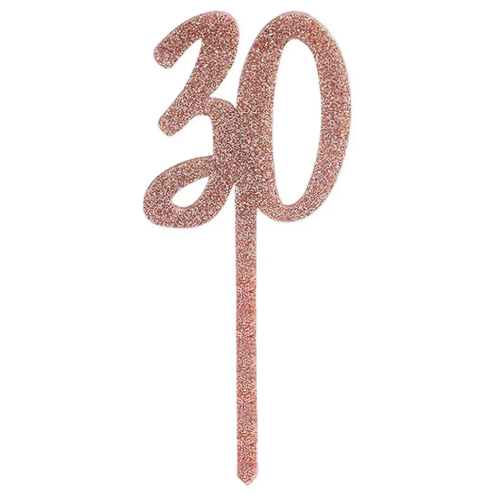 Tårtdekoration 30 Roséguld i Akryl
