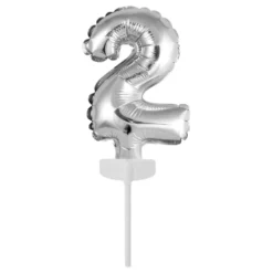 Tårtdekoration Sifferballong Mini Silver