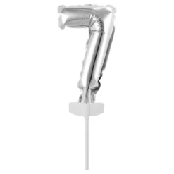 Tårtdekoration Sifferballong Mini Silver