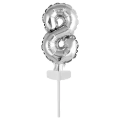 Tårtdekoration Sifferballong Mini Silver