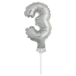 Tårtdekoration Sifferballong Mini Silver