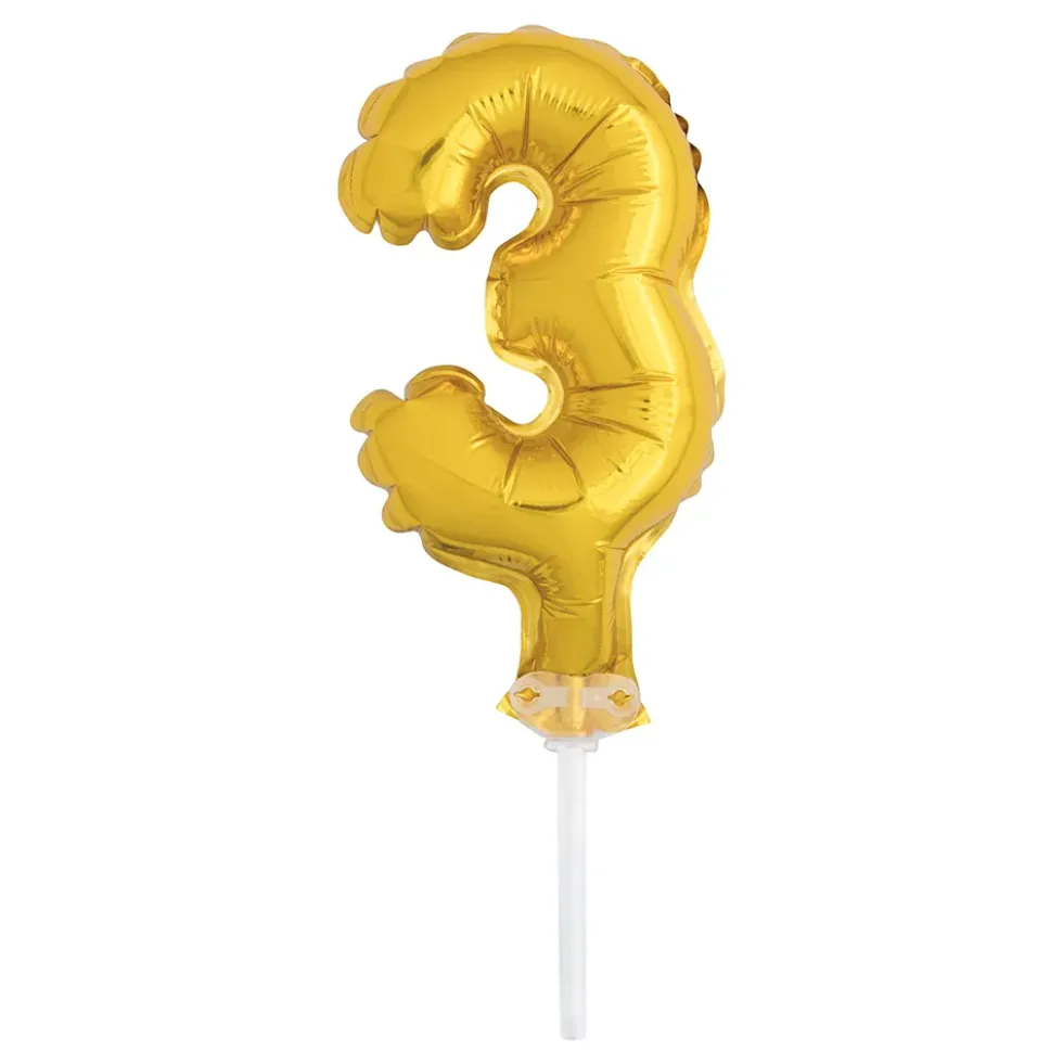 Tårtdekoration Sifferballong Mini Guld