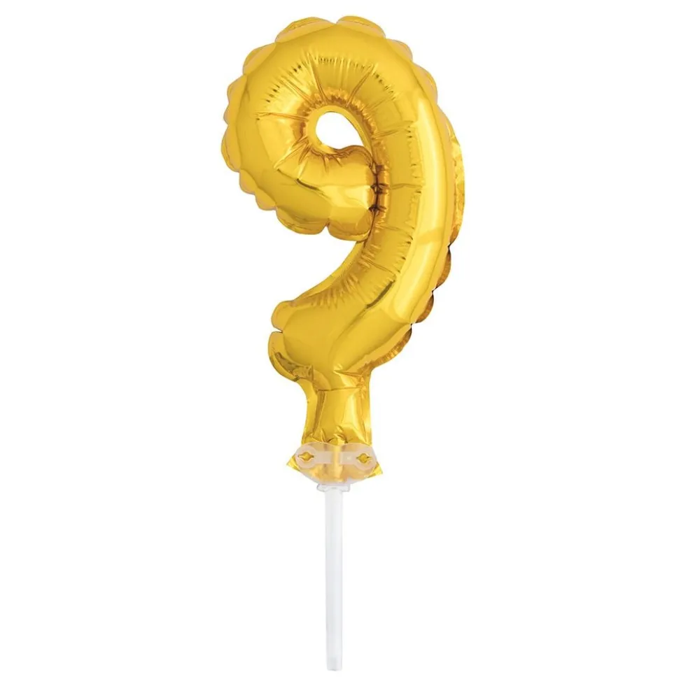 Tårtdekoration Sifferballong Mini Guld