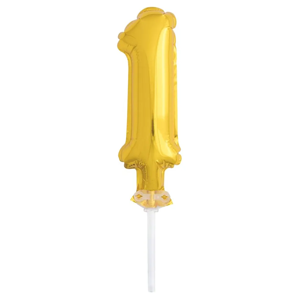 Tårtdekoration Sifferballong Mini Guld