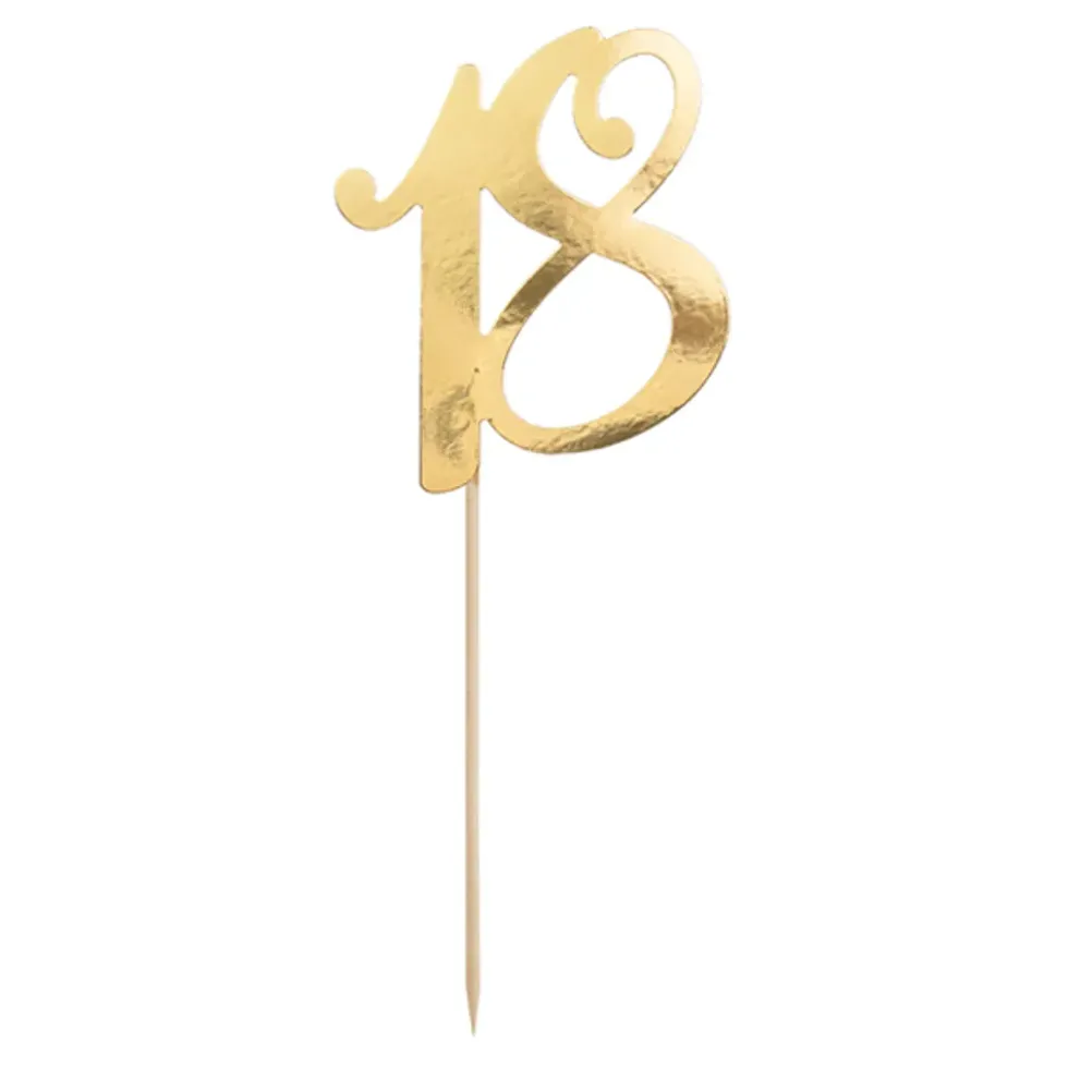 Tårtdekoration Siffra Guld