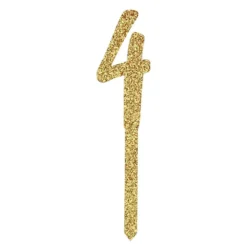 Tårtdekoration Siffra Guld Glitter i Akryl