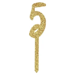 Tårtdekoration Siffra Guld Glitter i Akryl
