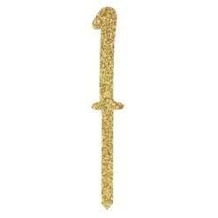 Tårtdekoration Siffra Guld Glitter i Akryl