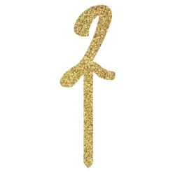Tårtdekoration Siffra Guld Glitter i Akryl