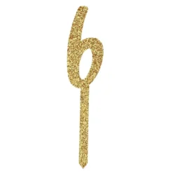 Tårtdekoration Siffra Guld Glitter i Akryl