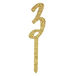 Tårtdekoration Siffra Guld Glitter i Akryl
