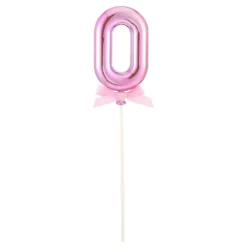 Tårtdekoration Siffra Rosa med Rosett