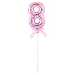 Tårtdekoration Siffra Rosa med Rosett