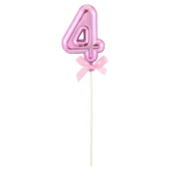 Tårtdekoration Siffra Rosa med Rosett