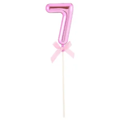 Tårtdekoration Siffra Rosa med Rosett