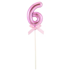 Tårtdekoration Siffra Rosa med Rosett