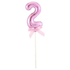 Tårtdekoration Siffra Rosa med Rosett