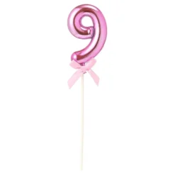 Tårtdekoration Siffra Rosa med Rosett