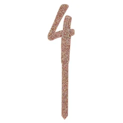 Tårtdekoration Siffra Roséguld Glitter i Akryl