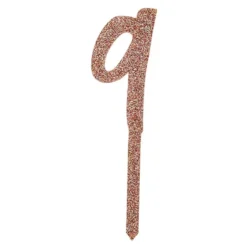 Tårtdekoration Siffra Roséguld Glitter i Akryl