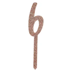 Tårtdekoration Siffra Roséguld Glitter i Akryl