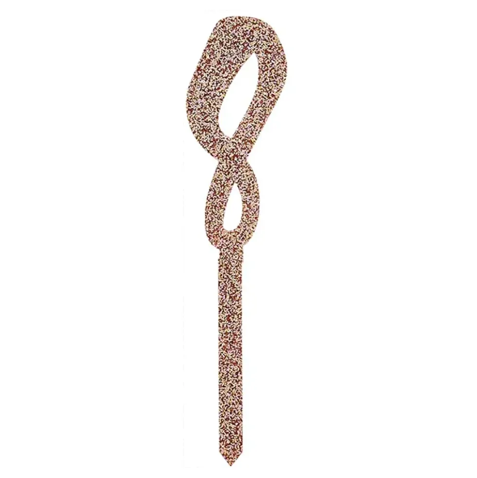Tårtdekoration Siffra Roséguld Glitter i Akryl