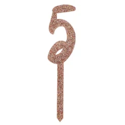 Tårtdekoration Siffra Roséguld Glitter i Akryl