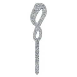 Tårtdekoration Siffra Silver Glitter i Akryl
