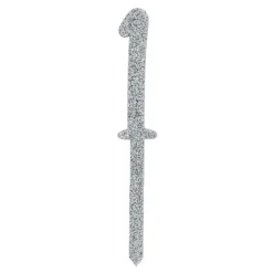 Tårtdekoration Siffra Silver Glitter i Akryl