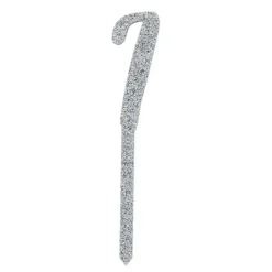 Tårtdekoration Siffra Silver Glitter i Akryl