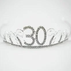 Tårtdekoration Tiara Siffra i Metall Silver